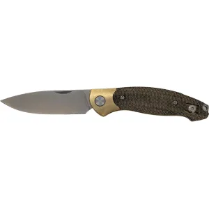 GiantMouse ACE Farley V2 Pocket Knife 2.75" Drop Point ELMAX Stonewashed Blade Canvas Micarta Handle Green