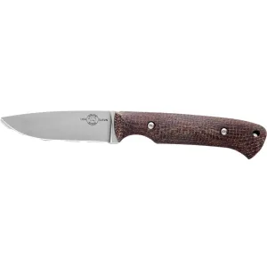 White River Knives Hunter Fixed Blade Knife 3.5" Drop Point CPM S35VN Stonewashed Blade Burlap Micarta Handle Natural