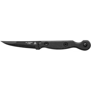 TOPS Knives El Pionero Blackout Edition Fixed Blade Knife 3.38" Drop Point 1095 Black Traction Blade G-10 Handle Black