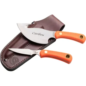 Knives of Alaska Caribou Combo Fixed Blade Knives D2 Steel Suregrip Handle Orange