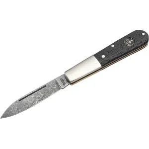 Boker Knives Barlow Oak Tree Pocket Knife 2.56" Drop Point C-75 Acid-Washed Blade Bog Oak Wood Handle Brown