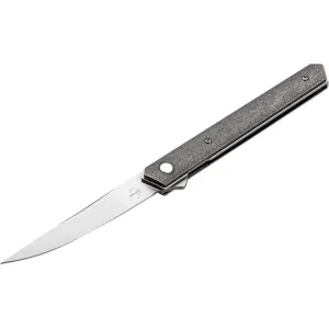 Boker Knives Kwaiken Air Pocket Knife 3.54" Drop Point VG-10 Satin Blade Titanium Handle Black