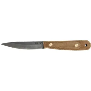 Case RW Caper Fixed Blade Knife 4.125" Drop Point 1095 Caswell Blade Micarta Handle Natural