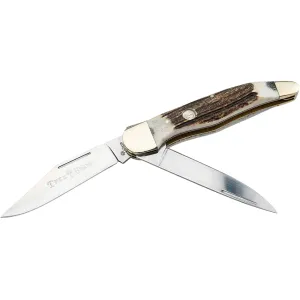Boker Knives Traditional Series 2.0 Folding Hunter Pocket Knife 4" Clip Point, Drop Point D2 Satin Blade Stag Handle Bone