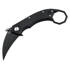 Boker Knives HEL Karambit Pocket Knife 2.4" Hawkbill 154CM Black Blade G-10 Handle Black