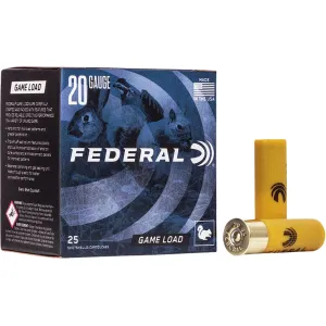 Federal Game Load 20 Gauge Ammo 2-3/4" #8 Lead Shot 7/8 oz Case of 250 (10 Boxes of 25)