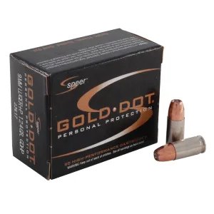 Speer Gold Dot 9mm Luger +P Ammo 124 Grain Bonded Jacketed Hollow Point Case of 200 (10 Boxes of 20)