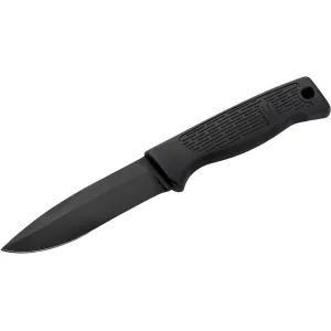 HK MP7 Personal Duty Fixed Blade Knife 4.4" Drop Point Sandvik 14C28N Black Blade Fiberglass Reinforced Nylon (FRN) Handle Black