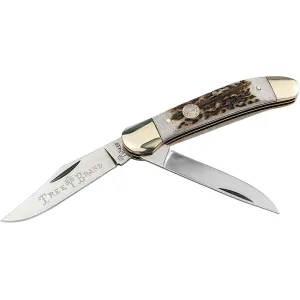 Boker Knives Traditional Series 2.0 Copperhead Pocket Knife 2.75" Clip Point, Drop Point D2 Satin Blade Stag Handle Bone