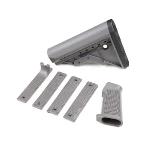 Griffin Armament AR-15, AR-10 ECS Stock with Pistol Grip and Rail Shields Gray