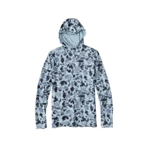 Orvis Men's Sun Defense Printed Hoodie Blue Water Camo Medium