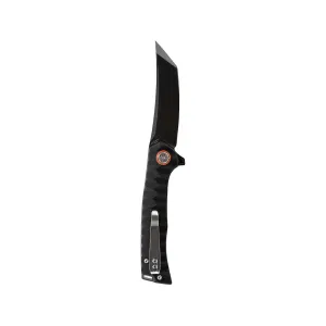 Skallywag Tactical Sao Feng Pocket Knife 3.75" Tanto Point 420 Black PVD Blade G-10 Handle Black