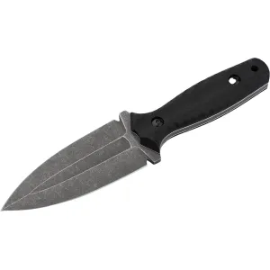 Boker Knives W1 Fixed Blade Knife 3.74" Dagger VG-10 Dark Stonewash Blade G-10 Handle Black