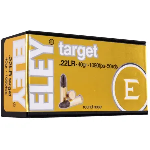 Eley Target 22LR Ammo 40 Grain Round Nose Box of 500 (10 Boxes of 50)