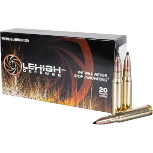 Lehigh Defense Tipped Xtreme Chaos 308 Winchester Ammo 155 Grain Polymer Tip Lead Free Box of 20