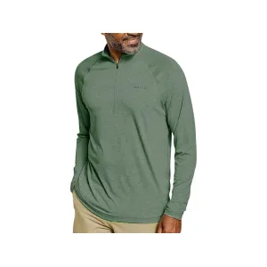 Orvis Men's Dricast Quarter Zip Shirt Aloe Large