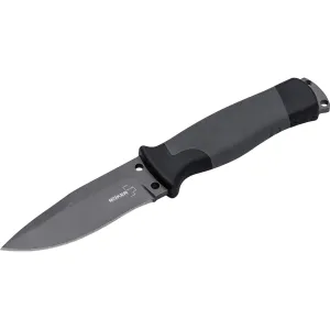 Boker Knives Outdoorsman Fixed Blade Knife 3.66" Drop Point Sandvik 12C27 Black Titanium Blade Polymer Handle Black