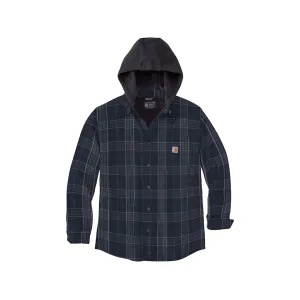 Carhartt Men's Rugged Flex Relaxed Fit Fleece Lined Hooded Shirt Jacket Navy 2XL Tall