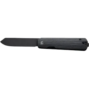 CIVIVI Sendy Pocket Knife 2.83" Clip/Spey Nitro-V Stonewashed Blade G-10 Handle Black