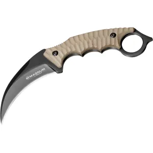 Boker Knives Spike Karambit Fixed Blade Knife 4.02" Karambit 440A Black Blade G-10 Handle Desert Tan