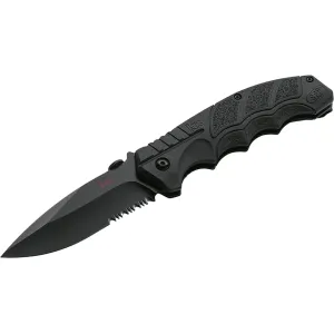 HK SFP Tactical Pocket Knife 3.6" Spear Point D2 Black Blade Polypropylene Handle Black