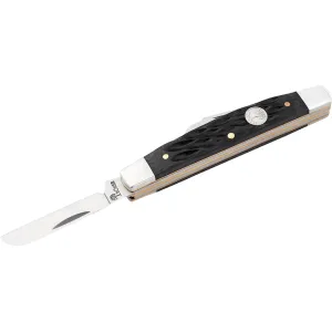 Boker Knives Traditional Series 2.0 Congress Pocket Knife 1.97" Drop Point, Pen, Sheepsfoot, Wharncliffe D2 Satin Blade Jigged Bone Handle Black