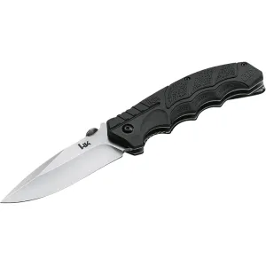 HK SFP Tactical Pocket Knife 3.6" Spear Point D2 Stonewashed Blade Polypropylene Handle Black