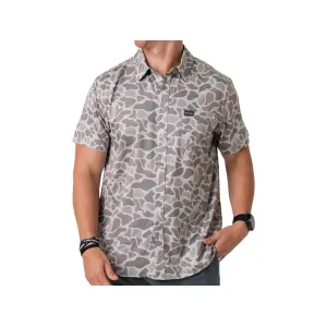 Burlebo Men's Performance Short Sleeve Shirt Classic Deer Camo Large