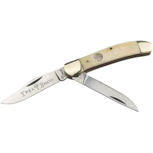 Boker Knives Traditional Series 2.0 Copperhead Pocket Knife 2.75" Clip Point, Drop Point D2 Satin Blade Bone Handle White
