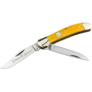 Boker Knives Traditional Series 2.0 Copperhead Pocket Knife 2.75" Clip Point, Drop Point D2 Satin Blade Bone Handle Yellow