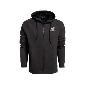Vortex Optics Men's Core Logo Comfort Full Zip Hoodie Charcoal Heather Large
