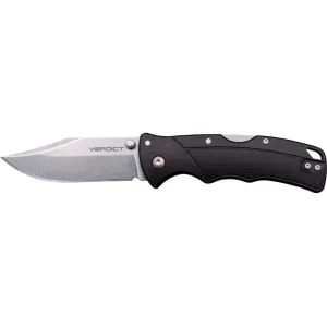 Cold Steel Verdict Pocket Knife 3" Clip Point 4116 Stainless Steel Stonewashed Blade Glass Filled Nylon Handle Black