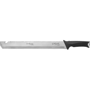 Camillus Carnivore Maxx 2.5 Fixed Blade Knife 18" Spine Serrated Straight Edge Stainless Satin Blade TPR Overmold Handle Black
