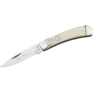 Boker Knives Traditional Series 2.0 Gentleman's Lockback Pocket Knife 2.95" Drop Point D2 Satin Blade Bone Handle White