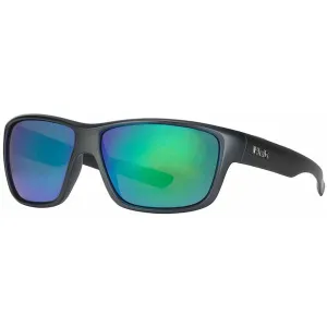 Huk Men's Spar Polarized Sunglasses Matte Black Frame Green Mirror Lens
