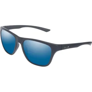 Huk Men's Swivel Polarized Sunglasses Matte Black Frame Blue Mirror Lens