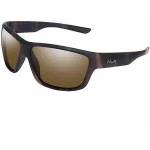 Huk Men's Spar Polarized Sunglasses Tort Frame Brown Lens