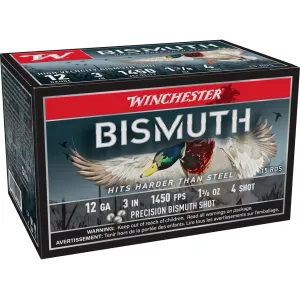Winchester Bismuth 12 Gauge Ammo 3" #4 Bismuth Shot 1-3/8 oz Case of 150 (10 Boxes of 15)