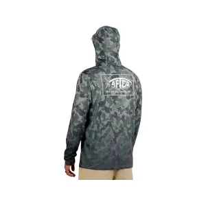 AFTCO Men's Grander Camo UVX Hoodie Gray Large