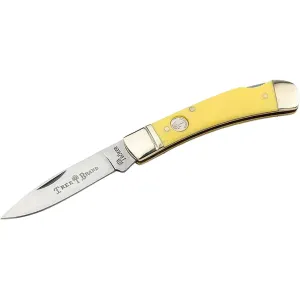 Boker Knives Traditional Series 2.0 Gentleman's Lockback Pocket Knife 2.95" Drop Point D2 Satin Blade Delrin Handle Yellow