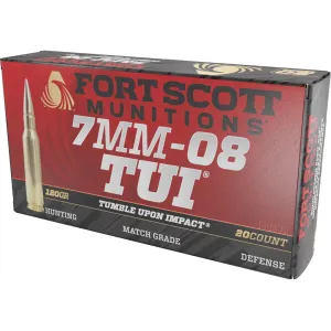 Fort Scott Munitions TUI 7mm-08 Remington Ammo 120 Grain Solid Lead Free Box of 20
