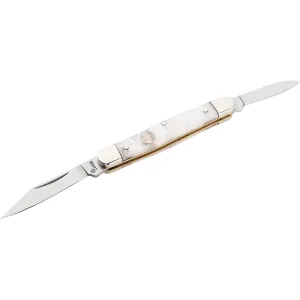 Boker Knives Traditional Series 2.0 Pen Knife Pocket Knife 1.2" Clip Point, Pen D2 Satin Blade Pearl Handle White