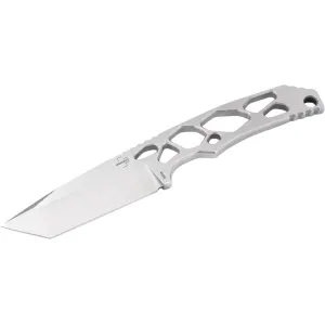 Boker Knives Superlight Tanto Fixed Blade Knife 2.87" Tanto Point D2 Satin Blade Steel Handle Steel Stonewash