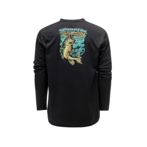 Grundens Men's Bass Popper Tech T Shirt Black Medium