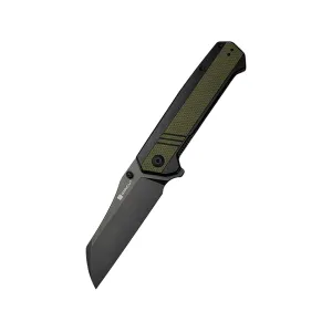 Sencut Draxor Pocket Knife 3.7" Sheepsfoot 9Cr18MoV Black Blade G-10 Handle Green/Black