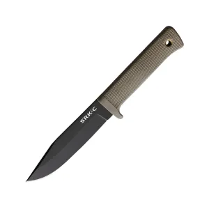 Cold Steel SRK Compact Fixed Blade Knife 5" Clip Point SK-5 Black Blade Kray-Ex Handle Dark Earth
