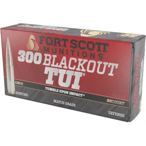 Fort Scott Munitions TUI 300 AAC Blackout (7.62x35mm) Ammo 115 Grain Solid Lead Free Box of 20