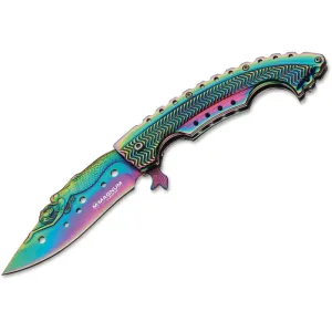 Boker Knives Rainbow Mermaid Pocket Knife 3.74" Clip Point 440A Rainbow Blade 440A Handle Rainbow