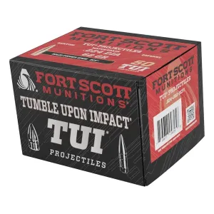 Fort Scott Munition SCP1 TUI 22 Caliber (224 Diameter) Bullets 62 Grain Solid Box of 50