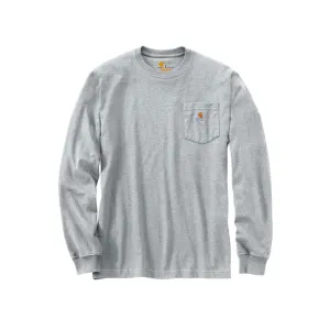Carhartt Men's Loose Fit Heavyweight Long Sleeve Crew Neck Pocket T Shirt Heather Gray 3XL Tall